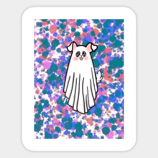 Ghost Puppy with Confetti Sticker